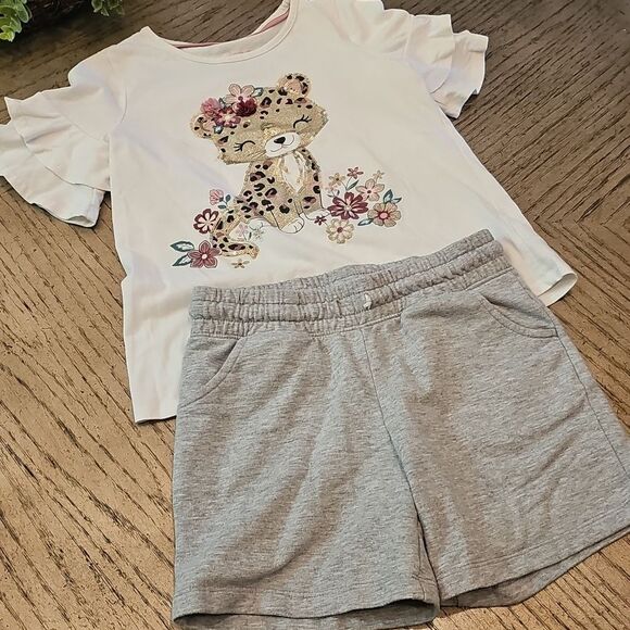 Cute Shirt And Short Set Size M 7/8 - Picture 13 of 13